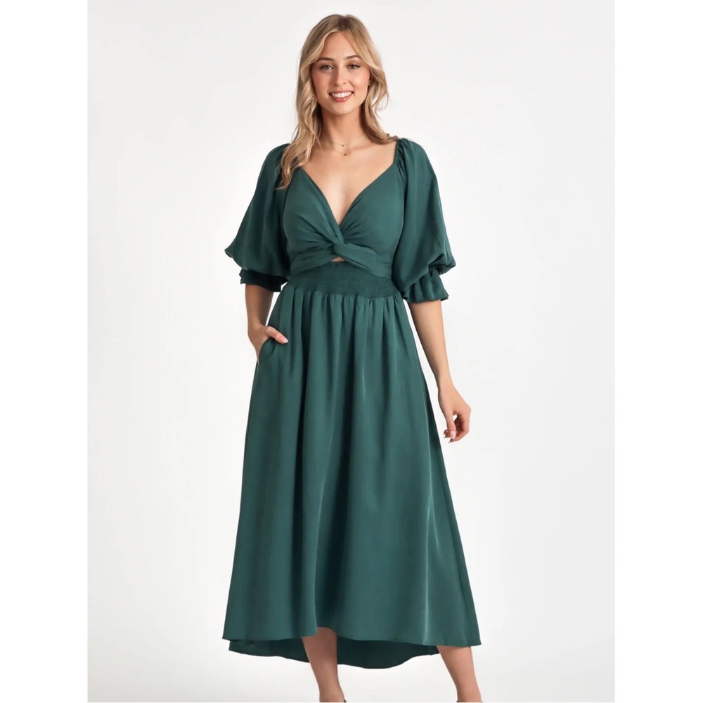 NWT Aulieude Charlotte Emerald Green Wrap Dress Size XL